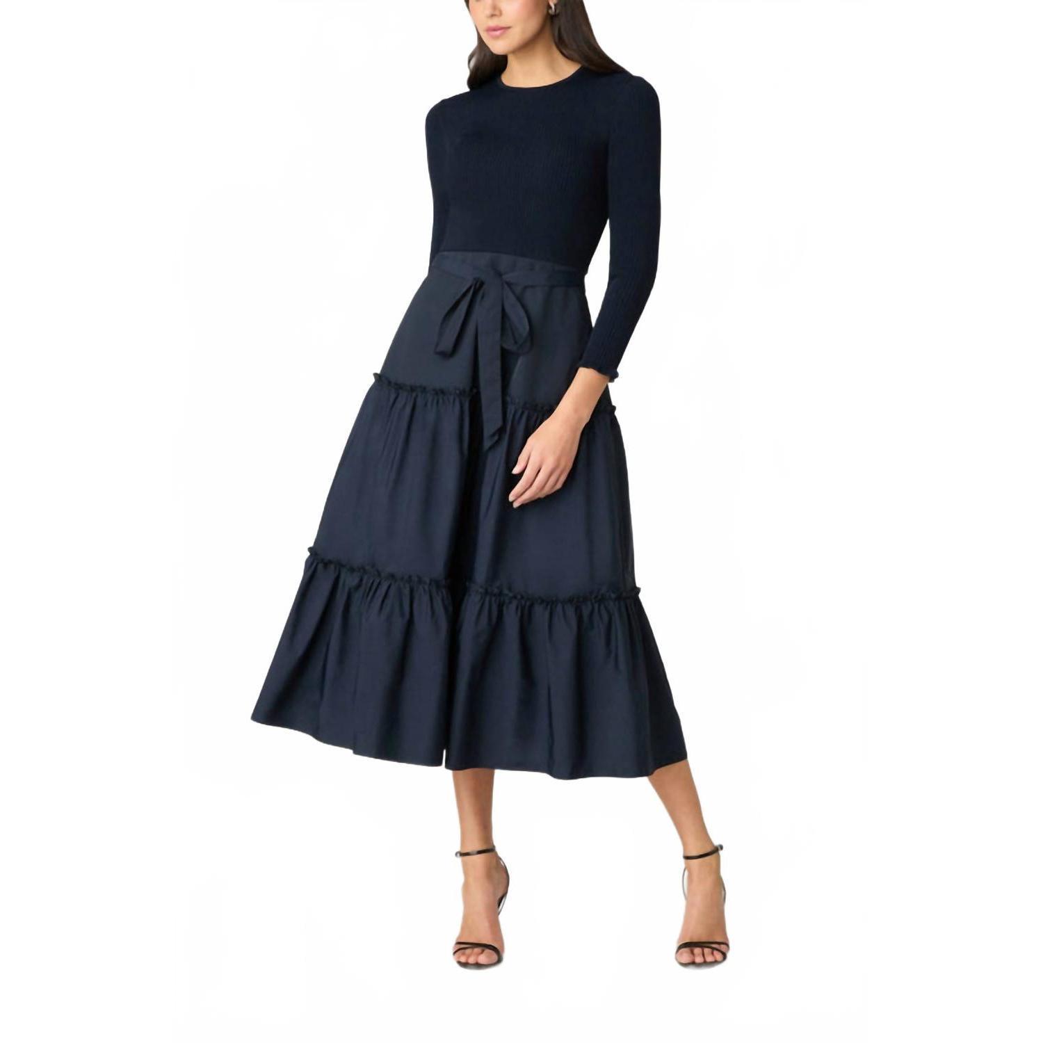 New Shoshanna Magda Knit Dress In Navy